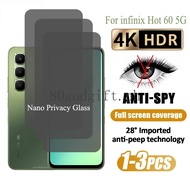 3 Pcs Infinix Hot 60 5G Privacy Tempered Glass for Infinix Hot 60 5G 60i 60 Pro 50i 50 Pro 5G 4G Ant