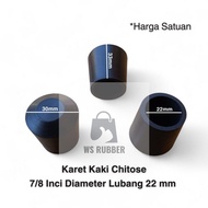 Chitose 7/ 8 Inch Rubber Feet Hole Diameter 22mm Rubber Cover for Table, Chair, Rack, Round Iron Pip