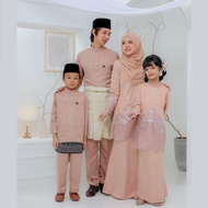 Set Family Belvana In Nude Champagne I Kurung Moden I Set Family I Raya 2024 By Moff Collection