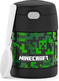 膳魔師 - 美國 Thermos Minecraft 保溫壺罐 不鏽鋼真空 連匙附勺子 兒童安全 膳魔師保溫飯壺罐 不銹鋼真空食物燜燒壺 燜燒罐 保溫壺 保溫湯飯盒罐壺 戶外旅行行山野餐 保溫湯飯盒罐