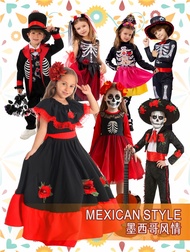 Halloween Day of the Dead Costume Mexico Traditional cos Children's Performance Costume Skeleton