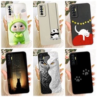 For Tecno Camon 17 17P CG7 Case Cute Rabbit Panda Painted Soft Back Cover for  Tecno Camon17 CG6 Cas