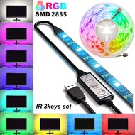 [Giảm Giá] Dây Đèn LED USB DC 5V + Bộ Điều Khiển 3 Phím Đèn RGB 5050 50CM 1M 2M 3M 4M 5M Dây Đèn Led