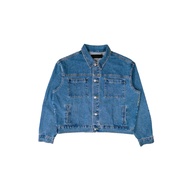 SVG X AEGIS CROP DENIM JACKET BLUE
