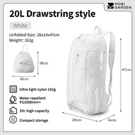 MOBI GARDEN Lightweight Foldable Sports Hiking Backpack 20L Portable Zipper/Drawstring Closure Outdo