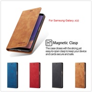 XICCI Wallet Phone Case For Samsung A50 Magnetic 360 Retro Leather Credit Card Money Slot Back Cover