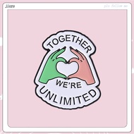 Movie-Inspired 'Together' Enamel Pins Pink & Green Heart Brooches Badge Lapel Pin Clothes Accessorie