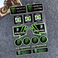 Monster Energy รถจักรยานยนต์สติกเกอร์ Racing สะท้อนแสงสติกเกอร์ตกแต่งหมวกกันน็อคสำหรับ YAMAHA HONDA 