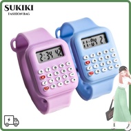 SUKIKII Micro Calculator Watch, Date Display Multifunctional Electronic Digital Calculator, Casual C