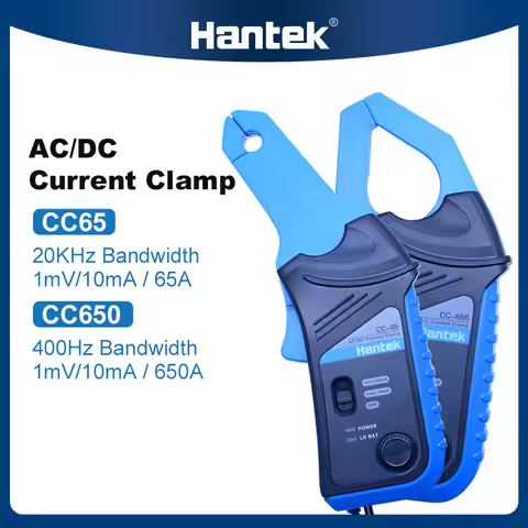 Hantek Oscilloscope CC65 CC650 AC/DC Current Clamp Probe 20KHz/400Hz Bandwidth 1mV/10mA 65A/650A/800