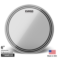 Evans™ TT06MEC2S Marching EC2S หนังกลองมาร์ชชิ่ง หนังกลองทอม 6" แบบใส น้ำมัน 2 ชั้น หนา 7 มิล + 7 มิ