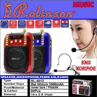 Speaker pinggang/ Waistband Rolinson mp3 + radio + mic rolinson rl 4012