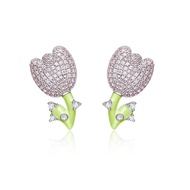[With Box] HEFANG HEFANG Tulip Earrings All-Match Fashion Niche Earrings