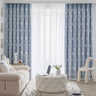 White 3D Clouds Embroidery Curtains for Kids Bedroom 2 in 1 Double Layer Blackout Curtains Thermal I