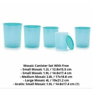 Mosaic Canister Set Tupperware / Toples Tupperware + Free
