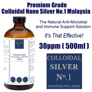 Colloidal Silver No.1 Premium Colloidal Nano Silver Water Solution 30ppm (500ml) / Air Nano Perak