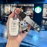 Hyundai Sonata 8 Key Case Suitable for 12 Models ix35 Long Dynamic Kia K2 Car Key Silver Edge Protec