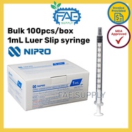 NIPRO Unigloves Syringe  1mL CC MDA sterile box of 100pcs