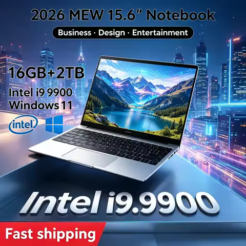 Ultra Slim Windows 11 Laptop Computer 15.6 Inch 32GB RAM 512GB 1TB SSD Intel i9 9900 Notebook Gamer 