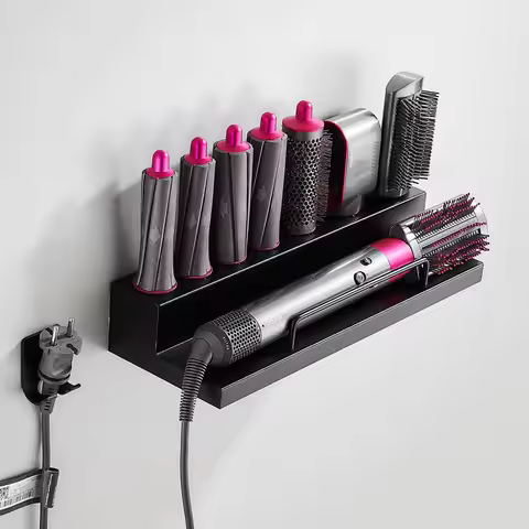 Hair Dryer Curling Iron Holder for Dyson Wall Perforation-free Storage Rack Bathroom Organizer for D