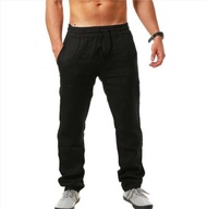 Solid Color Cotton and Linen Mens Pants Autumn Breathable Linen Pants Fitness Street Casual Pants S-3XL