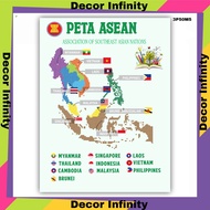 Poster Dinding PETA ASEAN poster sekolah edukasi belajar anak
