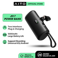 AITO JS17 Mini Powerbank Wireless 5000mAh/22.5w PD 3.0 Fast Charge 2 in 1 Pengisi Daya Portabel Bate