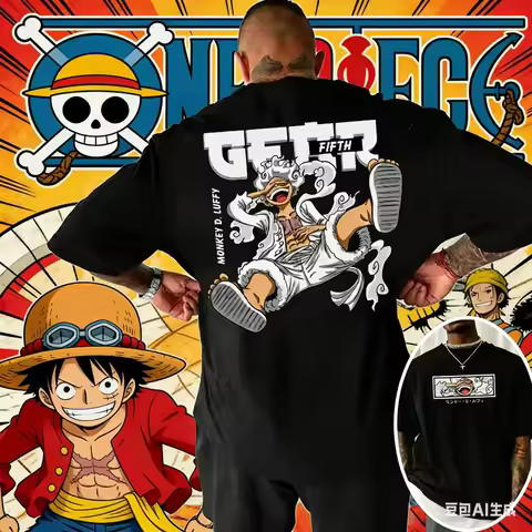 2026 Hot Japanes One Piece Cotton Luffy Tshirt Men Breathable Cotton TShirt Summer Women Men Oversiz