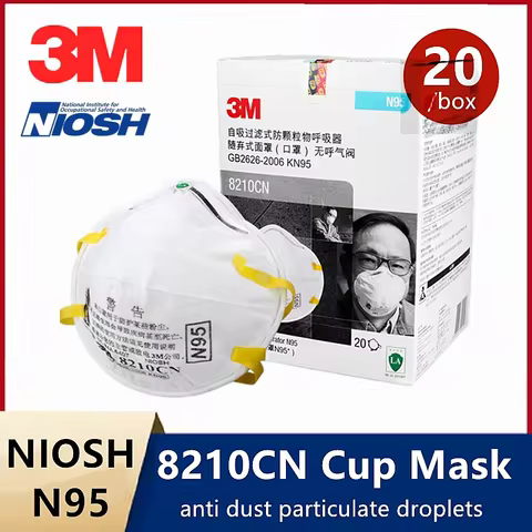 3M N95 Protective Masks 8210 NIOSH Certificate Anti PM2.5 Cup Industrial Health Care Anti Fog Mask 8