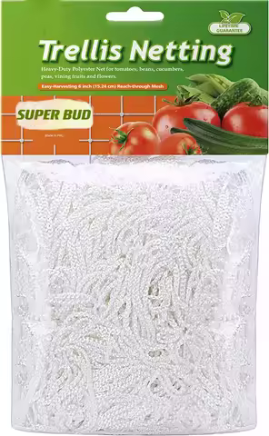 6'' Mesh 4x8ft 5x5ft 5x15ft 5x30ft 10x30ft Heavy-Duty Polyester Plant Support Trellis Net for Climbi