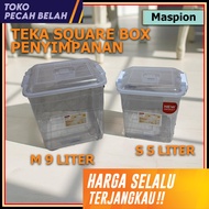 Maspion PLA Teka Square Box S,M / Container Box Storage Place S 5L (BCS 317), M 9L (BCS 318) Plastic