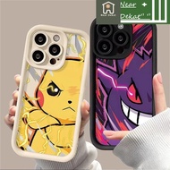 HJcolorManyArtWedge Casing Pokemon Genger Pikachu Case Cover For IPhone 16 Pro Max 15 13 14 11 12 Mi