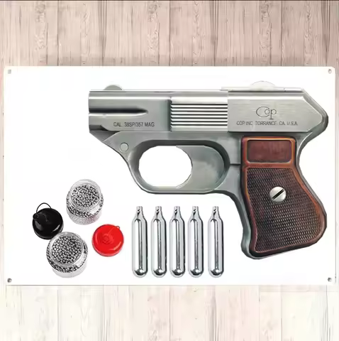 COP 357 Delinga Pistol - Full-Auto Blowback .177 Co2 BB Air Pistol Wall Decor- 310 Fps Accessories P