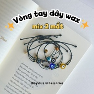 Vòng tay Evil Eye dây wax mix 2 màu Bliss Accessories [DÂY ĐEN]