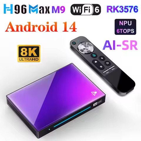 H96 MAX M9 AI-SR TV Box Android14 Rockchip RK3576 Quad Cortex A72 + Super Resolution 8K Video Decodi