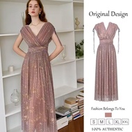 ZYHT ชุดเดรสทำงานของผู้หญิงชุดเดรสวันหยุดชุดเดรสเกาหลีชุดราตรีเข้าร่วมงานชุดเดรสสุดหรู Gaun Modis ชุ