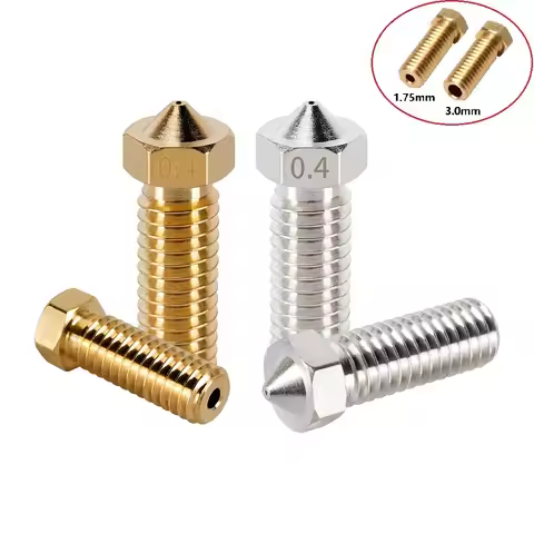 MEGA 3pcs/lot E3D V5 V6 Volcano Nozzle 0.2 0.3 0.4 0.5 0.6 0.8 1.0 1.2mm M6 Nozzles for 3D Printer V