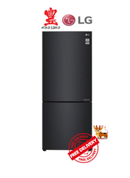 LG GB-B4059MT 2 Dr Fridge (NET 408L) Bottom Freezer - Matt Black 4 Tick