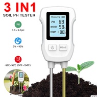 เครื่องมือทดสอบค่า pH ของดิน3 IN1เครื่องวัดอุณหภูมิดินหน้าจอ LCD ตัววัดอุณหภูมิความชื้นค่า pH เครื่องมือทดสอบการปลูกพืชในกระถาง