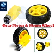 Geared Motor / 65MM Wheel 2WD Robot Robotics Smart Car Plastic Gear 130 DC Motor for Arduino 3V 5V 6V 9V