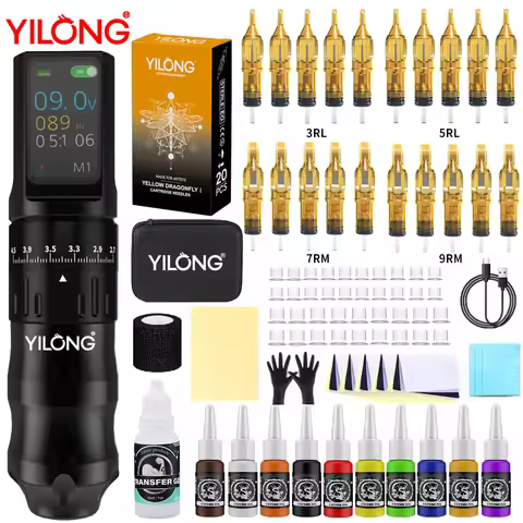 Tattoo Kit YILONG High Quality Tattoo Pen Kit For Permanent Makeup Tattoo Machine New Cool Tattoo Po