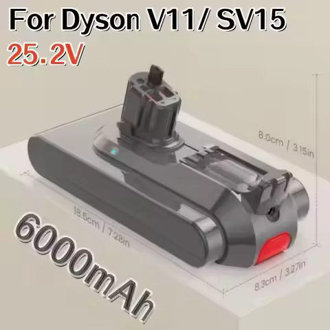 25.2V 6000mAh Click-in Battery for Dyson V11 Vacuum Cleaner - Compatible with SV22, SV28, V15 Absolu