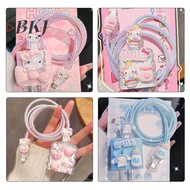 [BKJ] Hello Kitty Kuromi Charger Data Cable Case Protector And Winding Kit For Apple 18W 20W Fast Ch