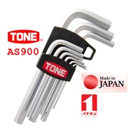 T AS900 TONE Japanese Hexagon Wrench Set 9 Pieces 1.5 2 2.5 3 4 5 6 8 10mm Hex Key/Ichinen