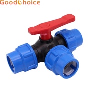 【Good】PE Pipe 3-Way Ball Valve 20/25/32/40/50mm Plastic Valve Ball Valve Valve