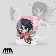 Anime Mugs - Mugmania -Attack on Titan - Pink Mikasa Chibi V1 Mugs 11oz