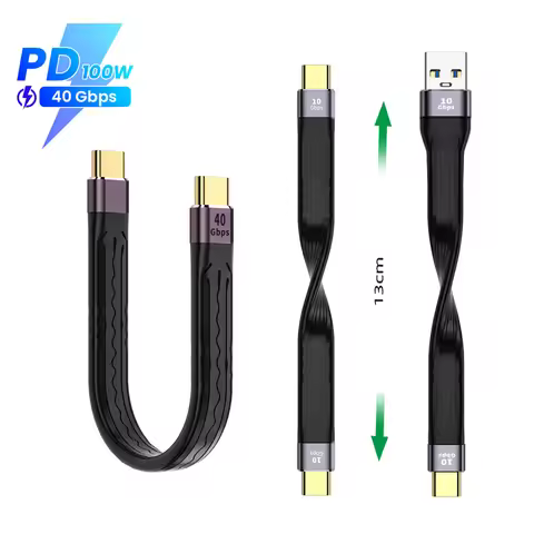 USB 4.0 Gen3 Data Cable PD 100W 5A Fast Charging USB C to Type C Cable Thunderbolt 3 4K@60Hz Cable U