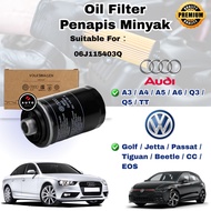 Oil Filter AUDI A4,A5,Q5 2.0L VOLKSWAGEN GOLF GTI MK6 2.0 PASSAT 2.0 B8 (2010-2015) 06J115403Q