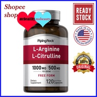 PipingRock L-Arginine 1000 mg & L-Citrulline 00 mg, 1000/00 mg, 10 Quick Release Capsules