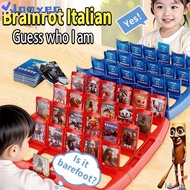 JONY1EC 98pcs/Set Speculate Who I Am Game, Exercise Logical Thinking Tung Tung Sahur Italian Brainro